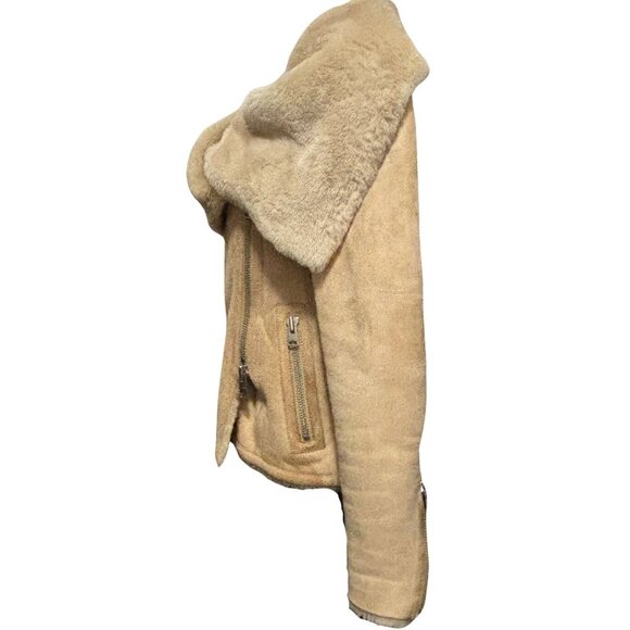 ALL SAINTS Suede/Shearling Moto Jacket - Picture 3 of 7